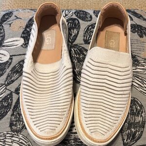 UGG Sammy Breeze sneaker,  Cream and Tan Slip-On , size 8.  Runs a little small
